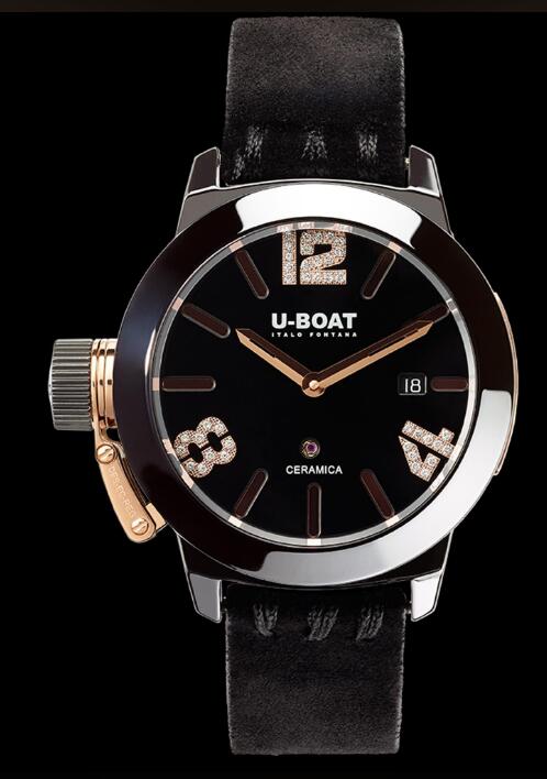 U-BOAT Classico Black Ceramic & Rose Gold 7122 Replica Watch